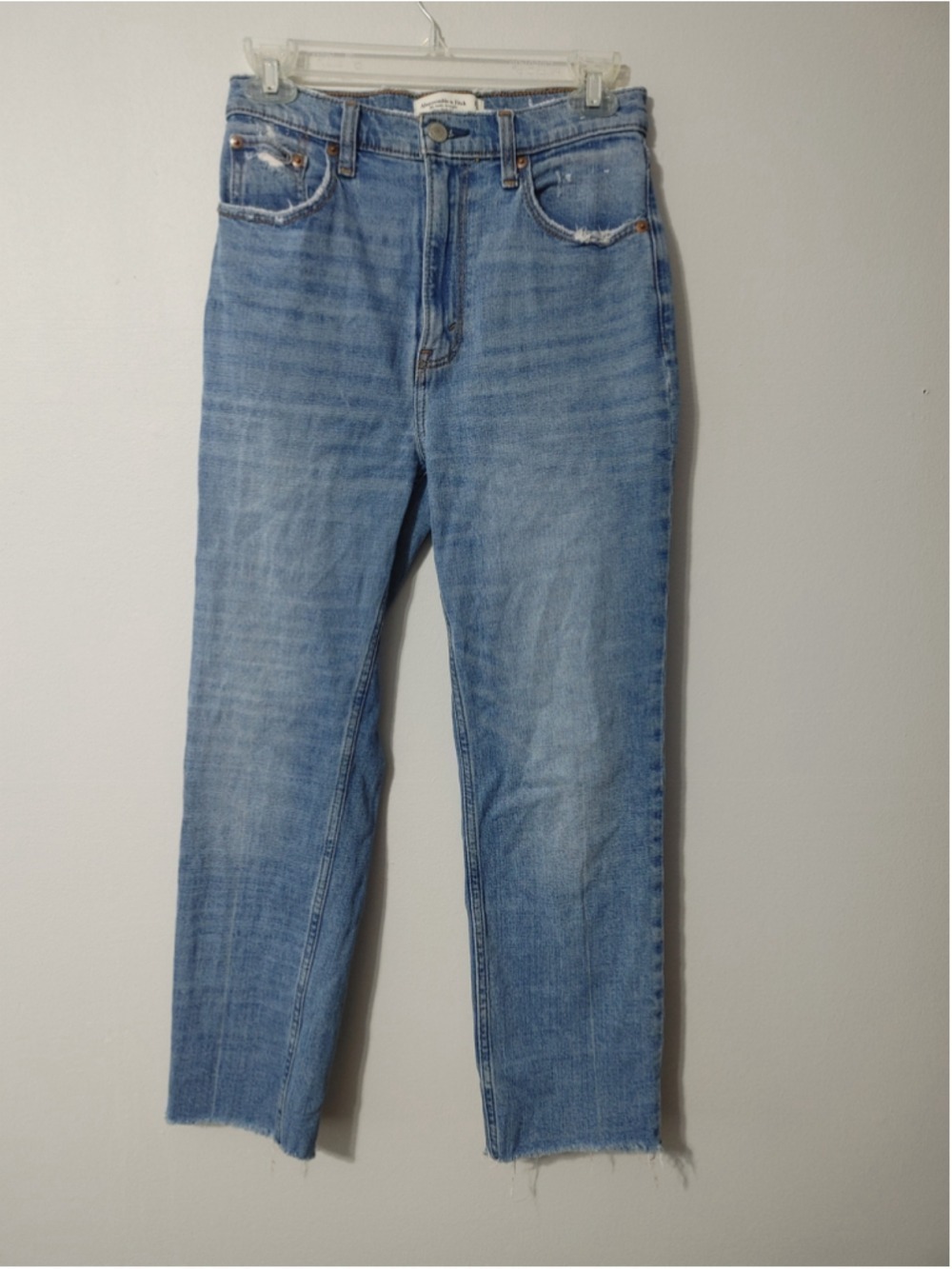 Women's Abercrombie & Fitch Ankle Straight Ultra High Rise Jeans Size 27 Blue